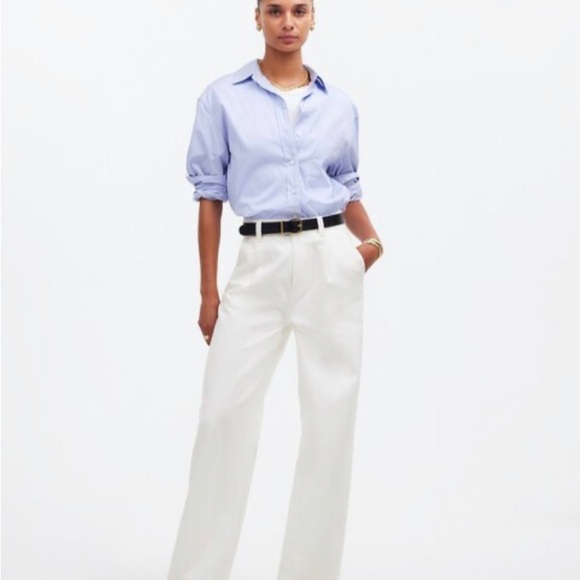NWT Madewell The Harlow Wide-Leg Jean: Airy Denim Edition—Tile White size 32 - Picture 1 of 9